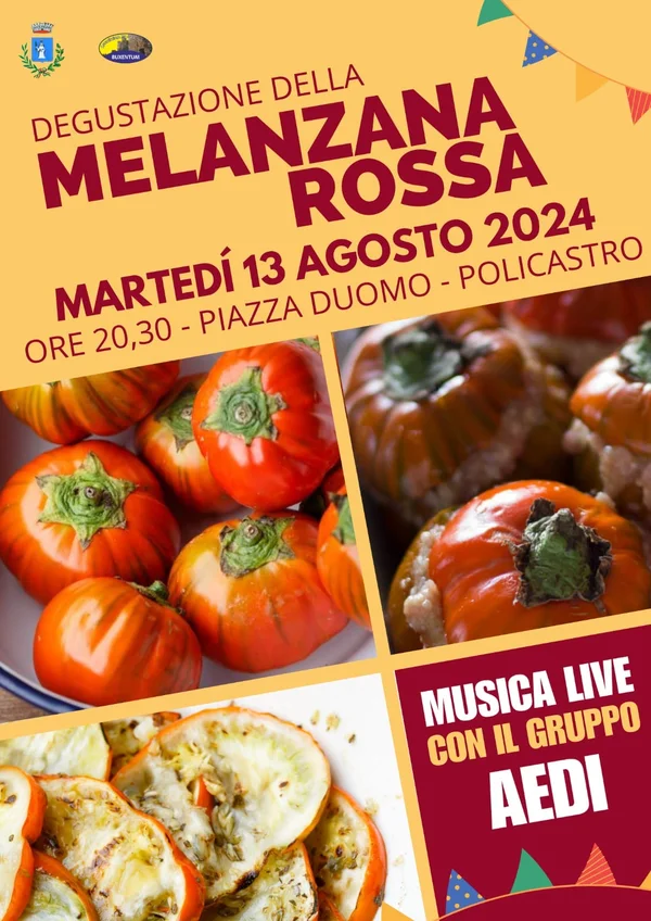Piatti tradizionali preparati con melanzana rossa durante la degustazione